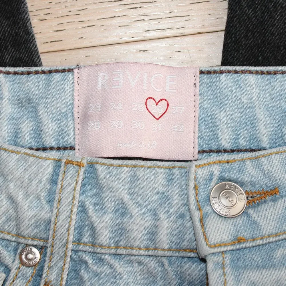REVICE DENIM Stretch Two Tone Ex-Boyfriend Harlow Wash Celebrity High Rise | 26 - Picture 5 of 12
